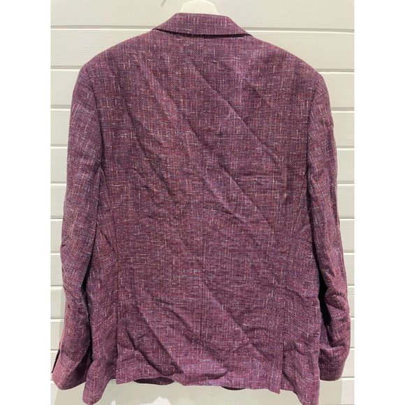 ROBERT GRAHAM Men's 44 Champagne purple Linen Blend Suit sport Coat Tailored Fit - Picture 4 of 16